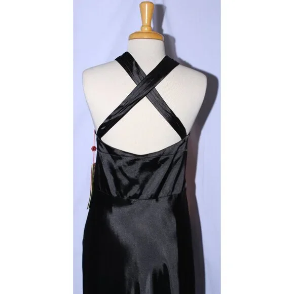 MayQueen #457 Long Satin Formal Prom or Evening Gown-Sizes 16-BLACK-NEW - Picture 5 of 7